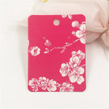Flower Printed Jewelry Display Packaging Cards - 100Pcs