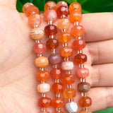 8x6mm Faceted Orange Persian Agates Loose Gemstone Beads 7.5''