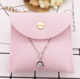 8x8cm Velvet Envelope Jewelry Gift Pouch with Snap Fastener