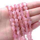 8x8mm Heart Cat Eye Stone Beads Opal Spacer for Jewelry Making