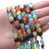 8x8mm Heart Cat Eye Stone Beads Opal Spacer for Jewelry Making