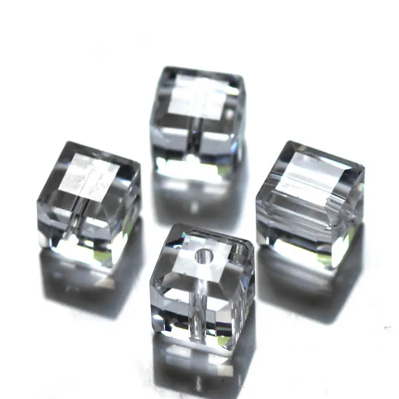 8x8mm Square Austrian Crystal Beads 100pcs/lot Cube Glass Loose Spacer Bead