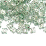 8x9mm Starry Sky Acrylic Letter Beads Two Hole Spacer DIY Tila Bracelet