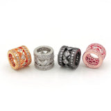Micro Pave Clear CZ Bezel Tube Beads for DIY Bracelets/Necklaces
