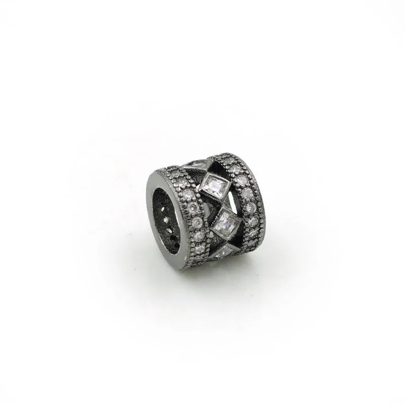 Micro Pave Clear CZ Bezel Tube Beads for DIY Bracelets/Necklaces