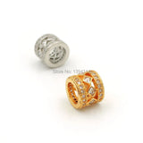 Micro Pave Clear CZ Bezel Tube Beads for DIY Bracelets/Necklaces
