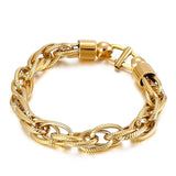 9MM Titanium Steel Men's Chain Bracelet Hiphop Rocker Style
