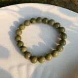 9-10MM Green Alashan Agate Bracelet Stretch Crystal Gift Woman Beads Stone