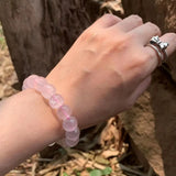 Natural Rose Quartz Bracelet Round Beads Crystal Jewelry