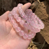 Natural Rose Quartz Bracelet Round Beads Crystal Jewelry