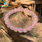 Natural Rose Quartz Bracelet Round Beads Crystal Jewelry