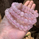 Natural Rose Quartz Bracelet Round Beads Crystal Jewelry