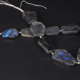 Large Labradorite Slab Slice Loose Beads, Natural Flash Stone Gems