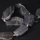 Large Labradorite Slab Slice Loose Beads, Natural Flash Stone Gems