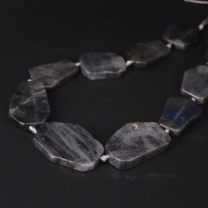 Large Labradorite Slab Slice Loose Beads, Natural Flash Stone Gems