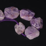 10PCS Light Amethysts Rough Quartz Slab Slice Beads
