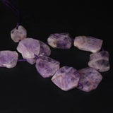 10PCS Light Amethysts Rough Quartz Slab Slice Beads