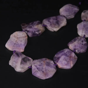 10PCS Light Amethysts Rough Quartz Slab Slice Beads