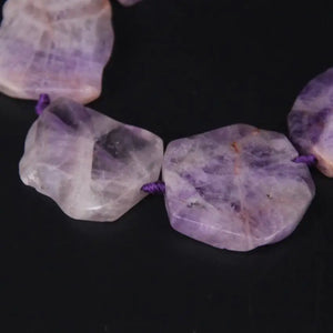 10PCS Light Amethysts Rough Quartz Slab Slice Beads