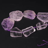 Raw Clear Amethysts Quartz Slab Slice Loose Beads 9-10PCS/strand