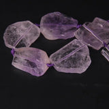 Raw Clear Amethysts Quartz Slab Slice Loose Beads 9-10PCS/strand
