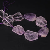 Raw Clear Amethysts Quartz Slab Slice Loose Beads 9-10PCS/strand