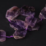 Dark Amethysts Rough Quartz Slice Loose Beads, Purple Crystal Pendants