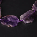 Dark Amethysts Rough Quartz Slice Loose Beads, Purple Crystal Pendants