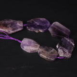 Dark Amethysts Rough Quartz Slice Loose Beads, Purple Crystal Pendants