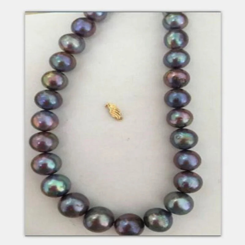 Baroque Natural Pearl Necklace Gray 18 Inches