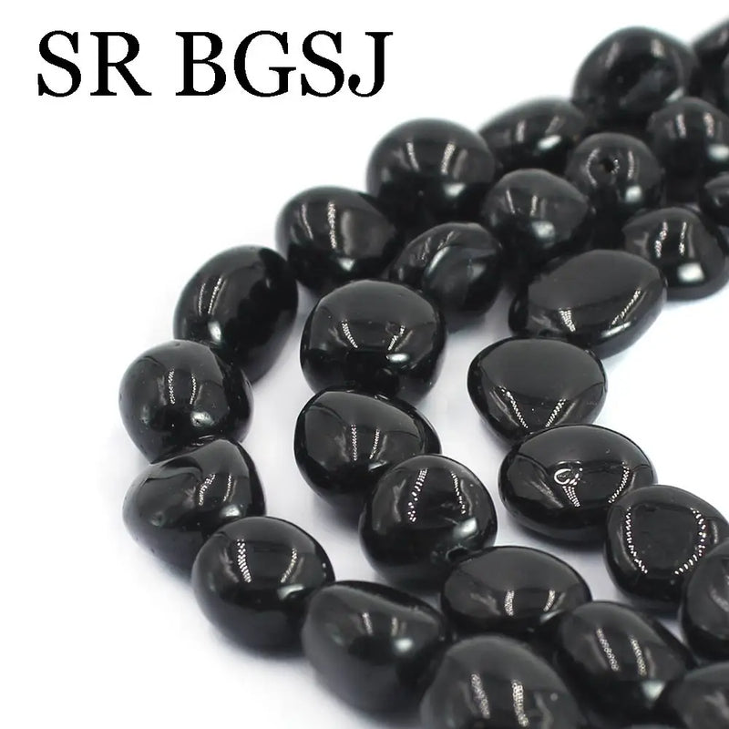 Irregular Nugget Button Tourmaline Gems DIY Beads Strand