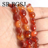 9-10mm Red Carnelian Agat Gems Natural Stone DIY Beads Strand 15inch