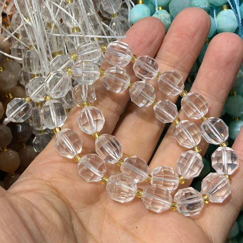 9-10mm Natural Amazonite Sunstone Crystal Agate Moonstone Beads 15''