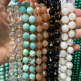9-10mm Natural Amazonite Sunstone Crystal Agate Moonstone Beads 15''