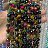 9-10mm Natural Stone Beads 15'' Round Faceted DIY Jewelry Making Beads