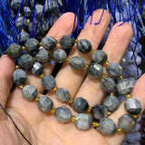 9-10mm Natural Stone Beads 15'' Round Faceted DIY Jewelry Making Beads