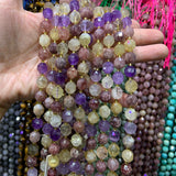 Faceted Round 9-10mm Gemstone Beads Mix 15''