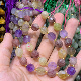 Faceted Round 9-10mm Gemstone Beads Mix 15''