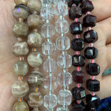 9-10mm Quartz Garnet Sunstone Beads 15'' Cube DIY Loose Beads