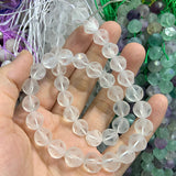 9-10mm Spodumene Quartz Fluorite Rutilate Stone Beads 15''