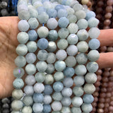 9-10mm Faceted Round Strawberry Quartz Aquamarine Sunstone Beads 15''
