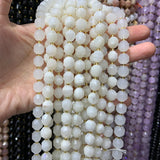 9-10mm Natural Sunstone Amethyst Moonstone Agate Quartz Stone Beads