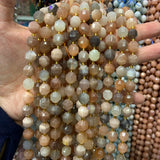 9-10mm Natural Sunstone Amethyst Moonstone Agate Quartz Stone Beads