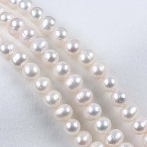 9-10mm Freshwater Round Pearls String Semi-Finished