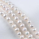 9-10mm Freshwater Round Pearls String Semi-Finished