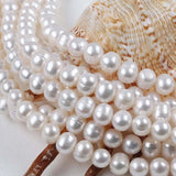 9-10mm Freshwater Round Pearls String Semi-Finished