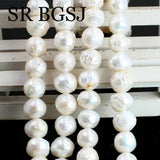 9-10mm Round Natural Freshwater Pearl DIY Beads Strand