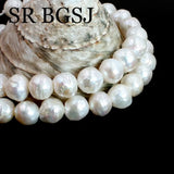 9-10mm Round Natural Freshwater Pearl DIY Beads Strand