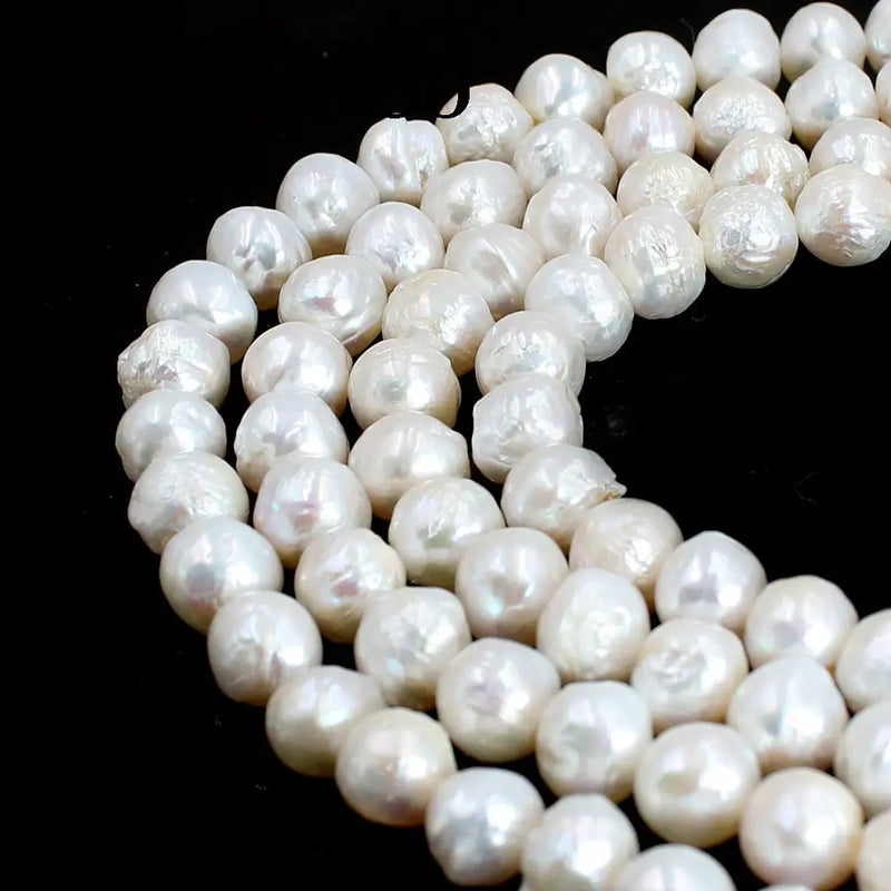 9-10mm Round Natural Freshwater Pearl DIY Beads Strand