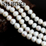 9-10mm Round Natural Freshwater Pearl DIY Beads Strand
